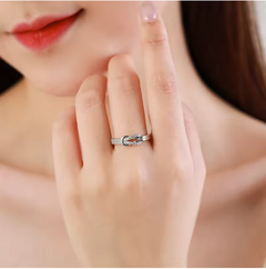 Elegant Silver Knot Ring