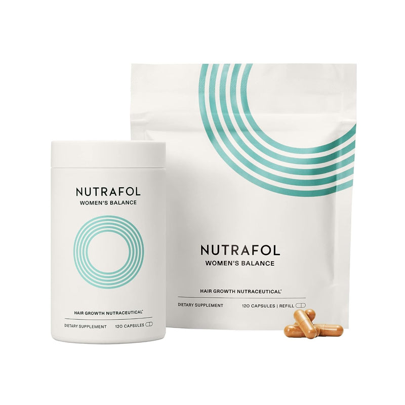 Nutrafol Womens Balance Hair Growth Supplements Dermatologist Recommended Ages 45 and Up Clinically Proven for Visibly Thicker Hair and Scalp Coverage - 2 Month Supply Pack of 2