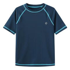HODOSPORTS Boys UPF 50+ Rash Guard Swim Shirts Short Sleeve Quick Dry UV Protection Sun Shirt