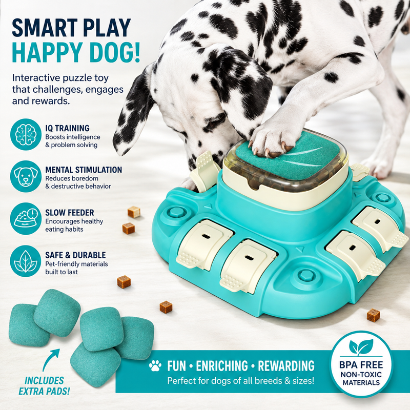 Happy Smart Dog Puzzle Toy – Interactive Treat Feeder for Training