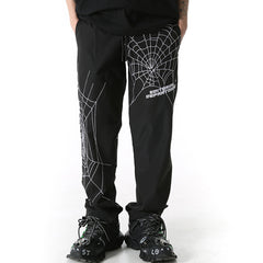 Spider Web Embroidered Loose Casual Pants