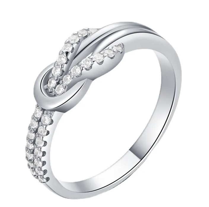 Elegant Silver Knot Ring
