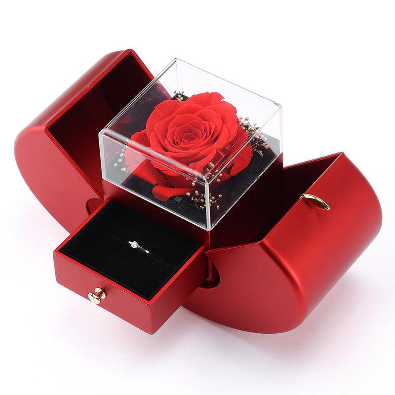 Double-Open Eternal Flower Jewelry Box